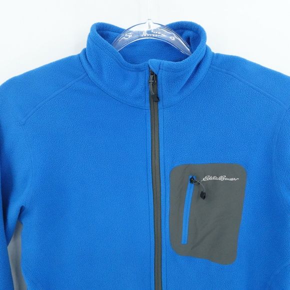 Eddie Bauer First Ascent jacket Mens Medium Blue Polartec Fleece Hiking Outdoors - Picture 6 of 16